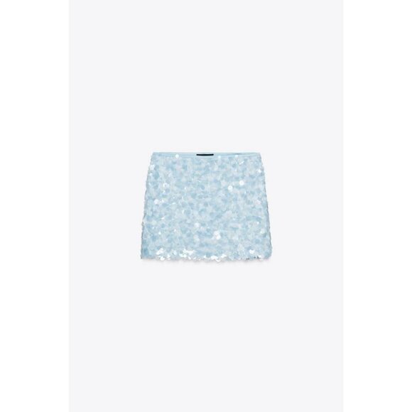 ZARA SEQUINNED MINISKIRT - Picture 1 of 7